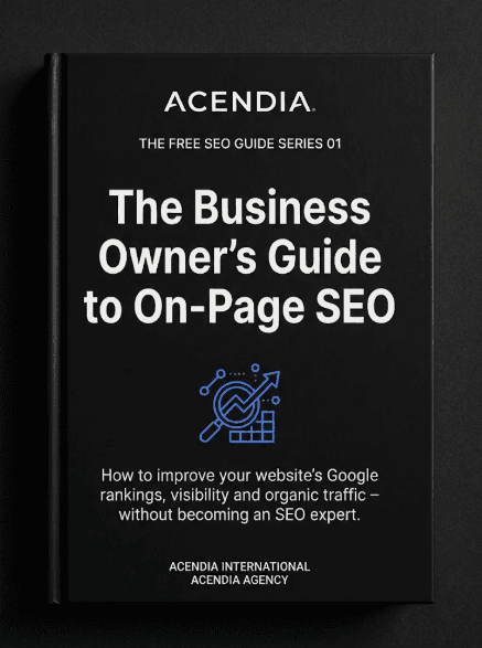 The Business Owner's Guide to On-Page SEO — Acendia free SEO guide cover